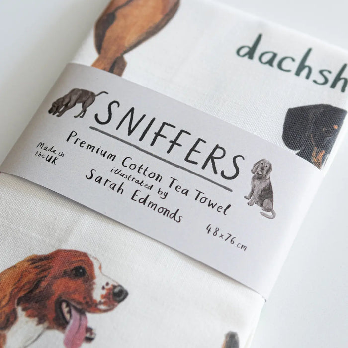 Sniffers Dog Cotton Tea Towel