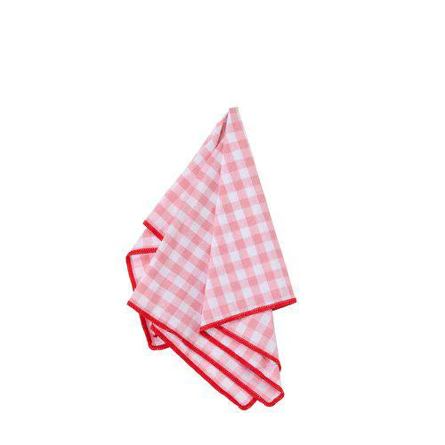 Red, White & Pink Plaid Napkin