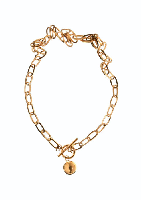 Ball & Chain Pendant Necklace 18k Gold