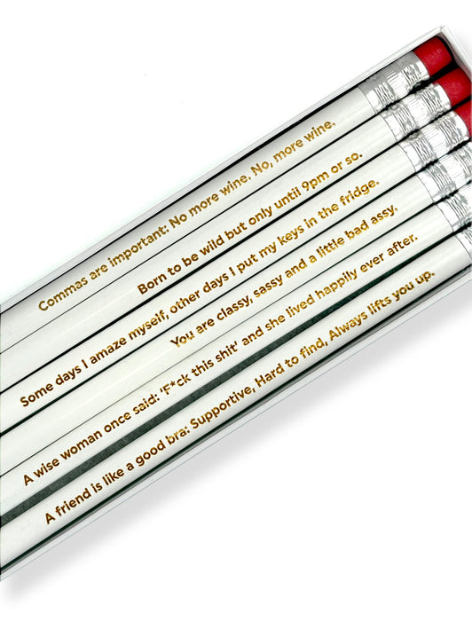 Funny Quoted Boxed Pencil Set