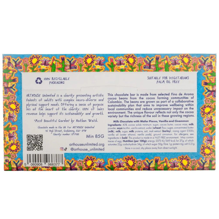 Arthouse Unlimited Milk Chocolate with Wafer Pieces, Vanilla and Cinnamon