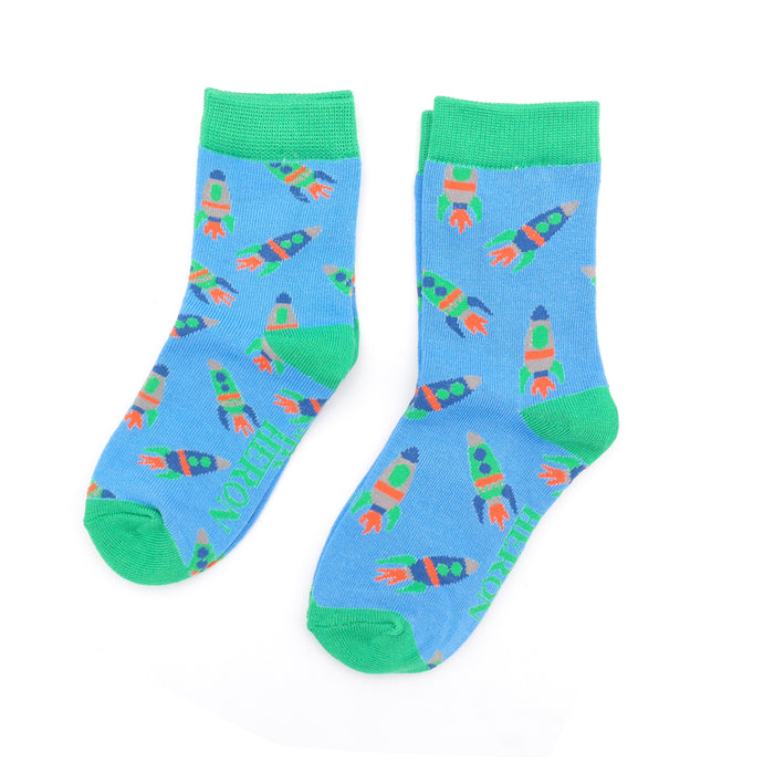 Sky Blue Rockets Socks - 2-3 Years