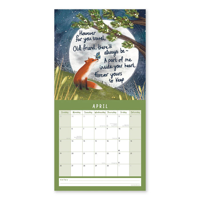 Fox Under the Moon 2026 Wall Calendar