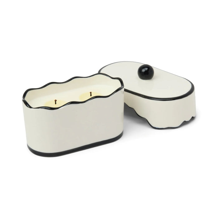 Ceramic Dish / Tin Candles - Black Fig & Olive