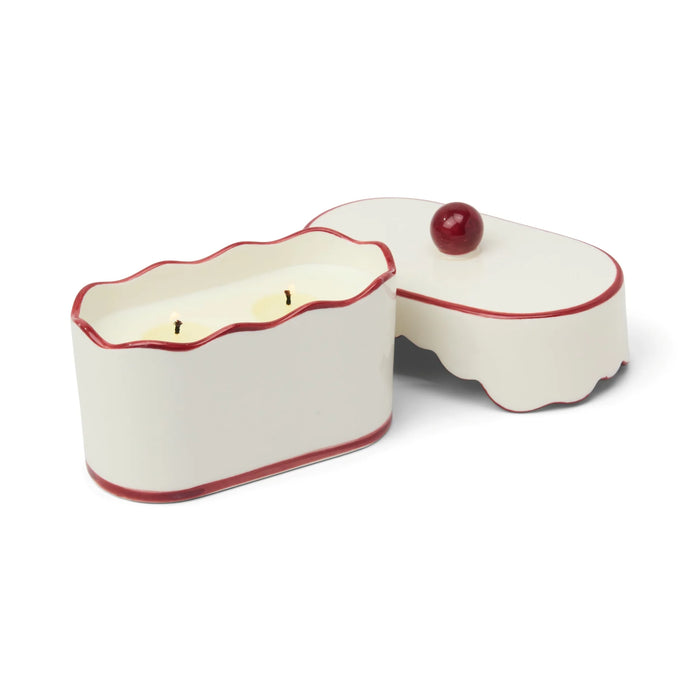 Ceramic Dish / Tin Candles - French Linen & Orris