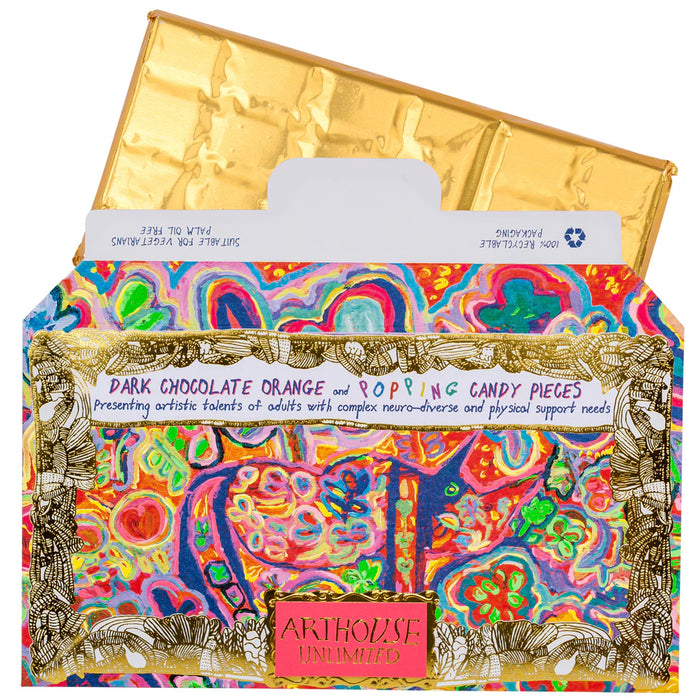 Arthouse Unlimited Dark Chocolate with Orange & Popping Candy Bar