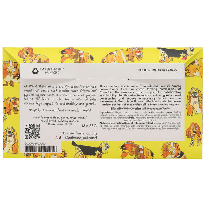 Arthouse Unlimited White Chocolate Bar with Madagascan Vanilla