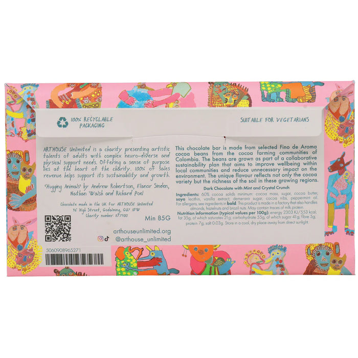 Arthouse Unlimited Dark Chocolate Bar with Mint & Crystal Crunch