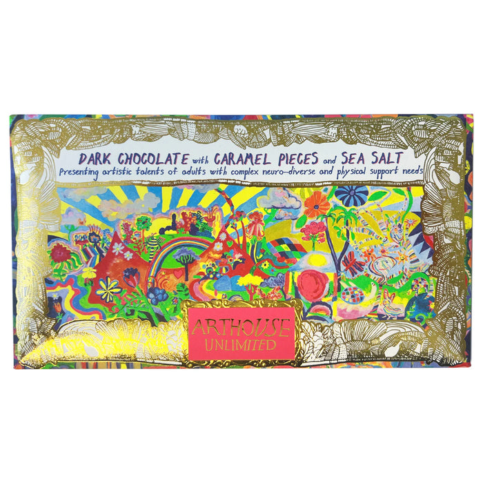 Arthouse Unlimited Dark Chocolate Bar with Caramel Pieces & Sea Salt