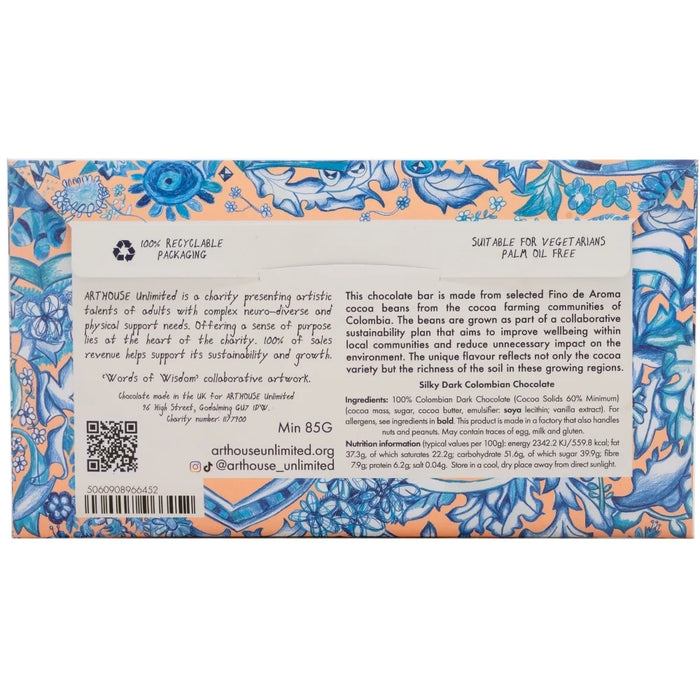 Arthouse Unlimited Silky Dark Colombian Chocolate Bar
