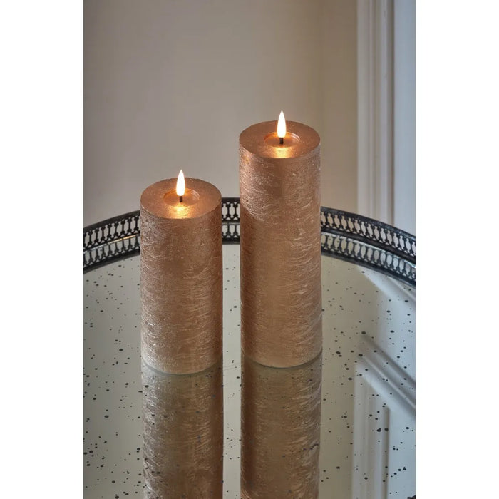 Metallic LED Pillar Candles