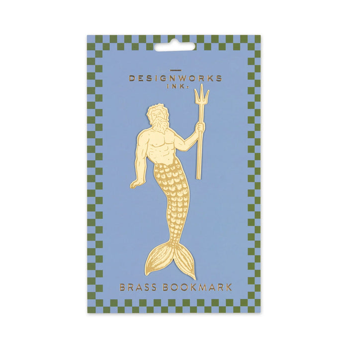 Poseidon Merman Brass Bookmark