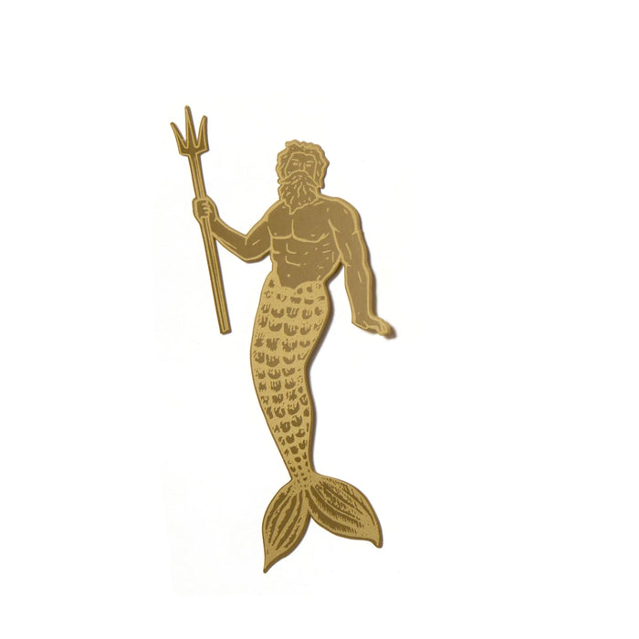Poseidon Merman Brass Bookmark