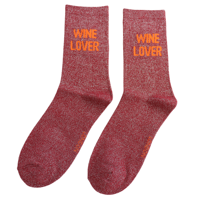 Glitter Statement Socks Wine Lover