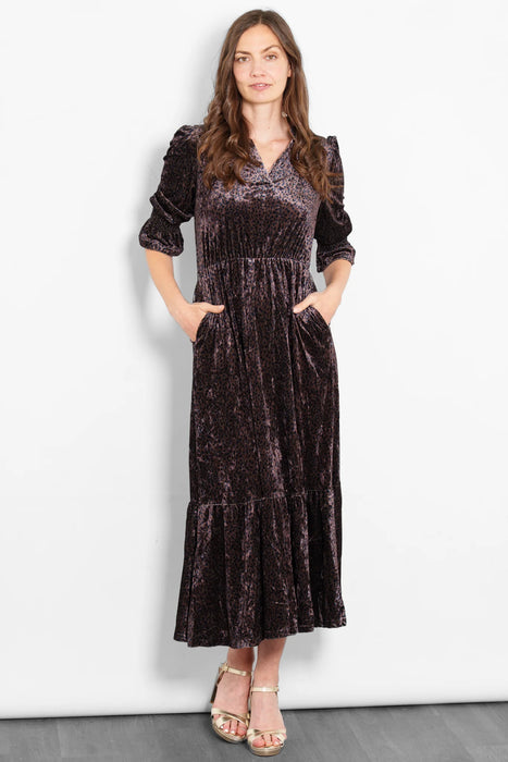 Velvet Leopard Print Dress