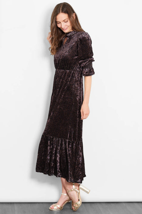 Velvet Leopard Print Dress
