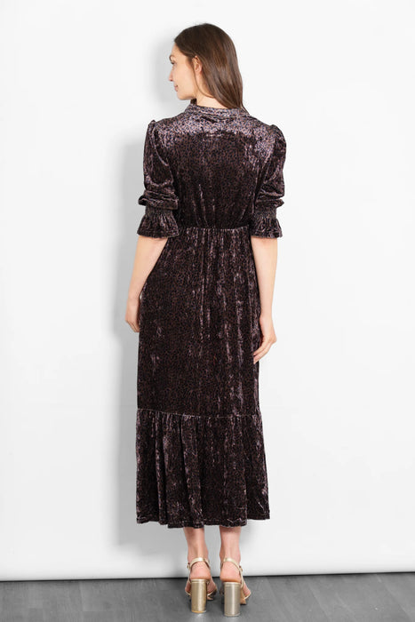 Velvet Leopard Print Dress