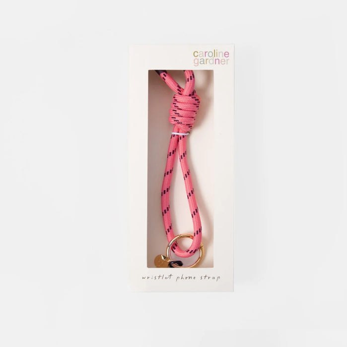 Pink and Burgundy Wristlet Phone Strap