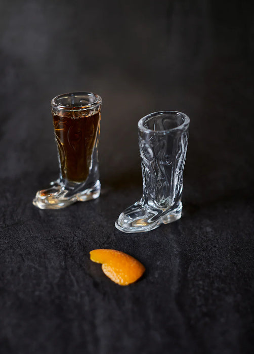 Glass Cowboy Boot Shot Glasses