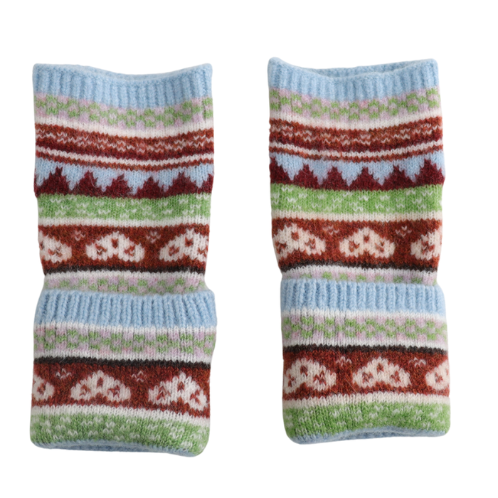 Gloves - Blue and Rust
