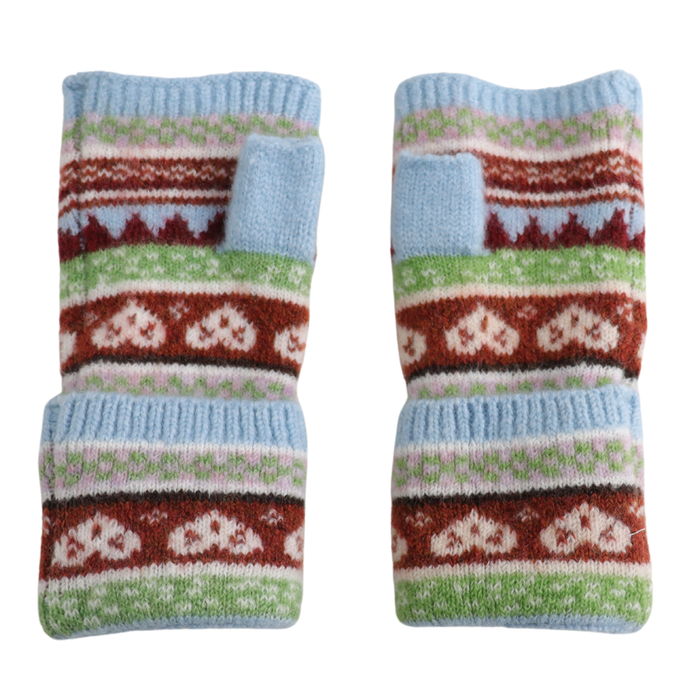 Gloves - Blue and Rust