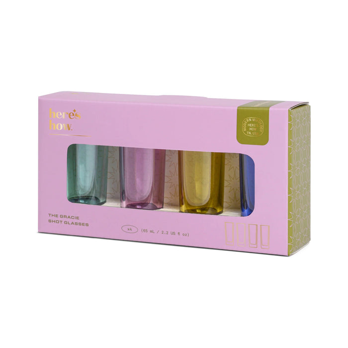 'The Gracie' Set of 4 Colourful Shot Glasses