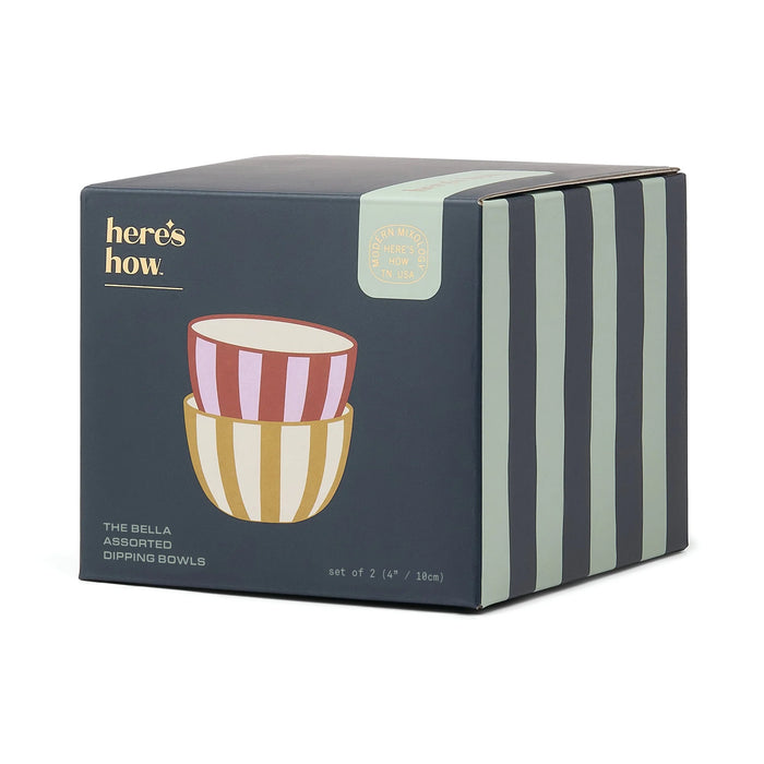 The Bella Ceramic Striped Dipping Bowls