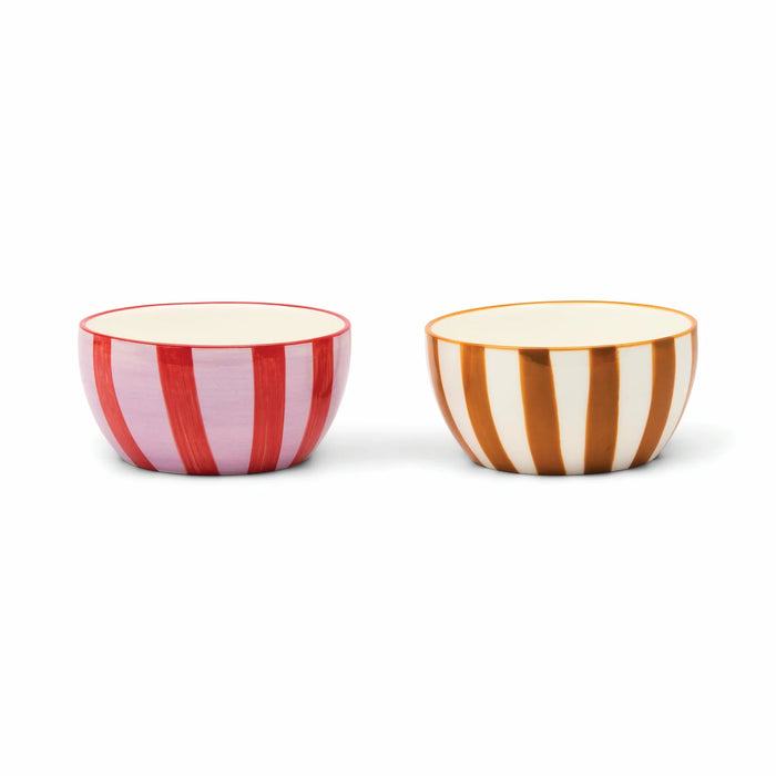 The Bella Ceramic Striped Dipping Bowls