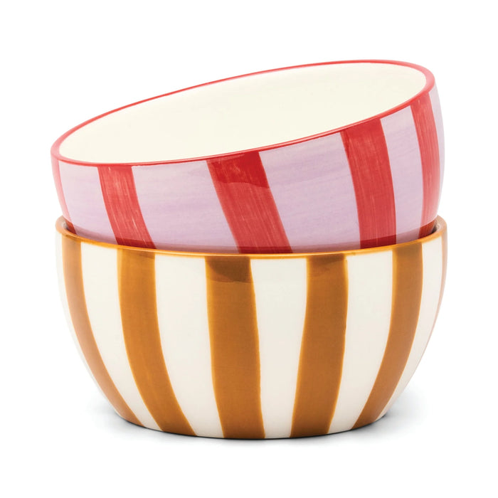 The Bella Ceramic Striped Dipping Bowls
