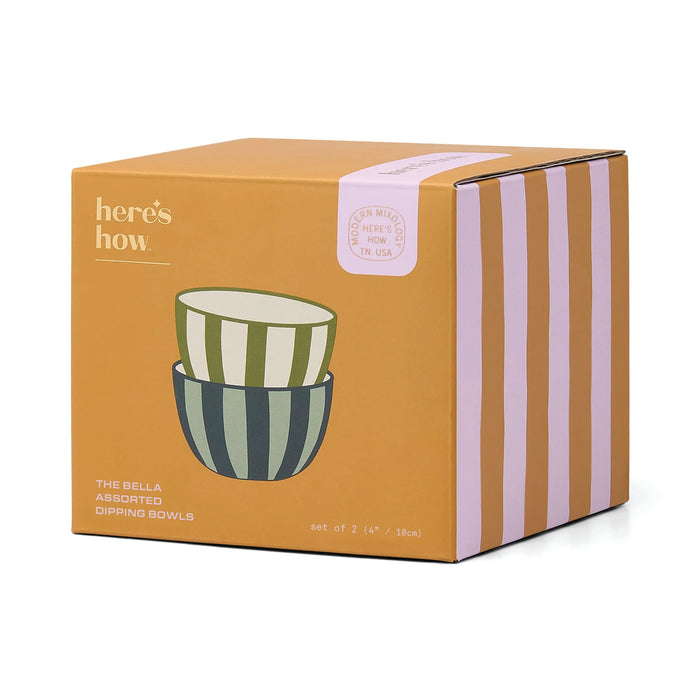 The Bella Ceramic Striped Dipping Bowls
