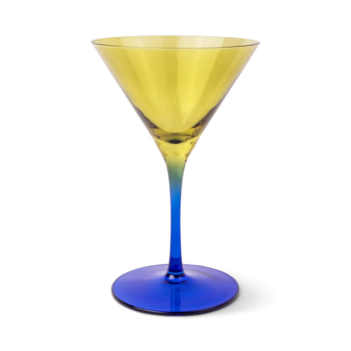 'The Olive' Martini Glasses - Olive & Cobalt