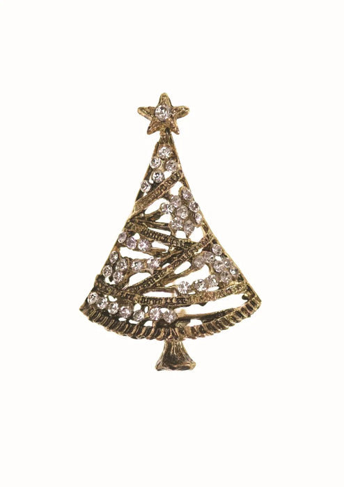 Crystal Christmas Tree Brooch