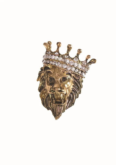 Lion Crown Brooch