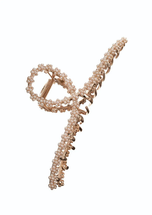 Gold Pearl Hair Claw