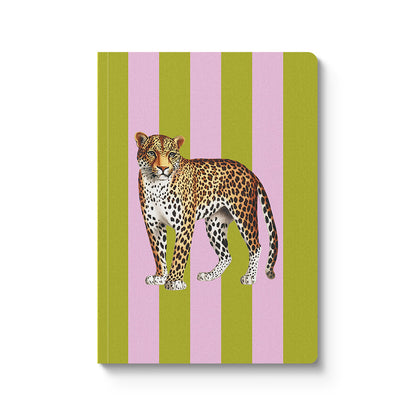 Striped Leopard A5 Premium Paperback Notebook