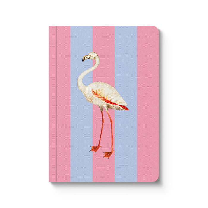 Striped Flamingo A6 Premium Paperback Notebook