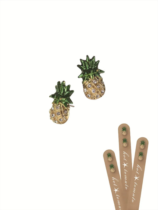 Pineapple Enamel Sparkle Studs