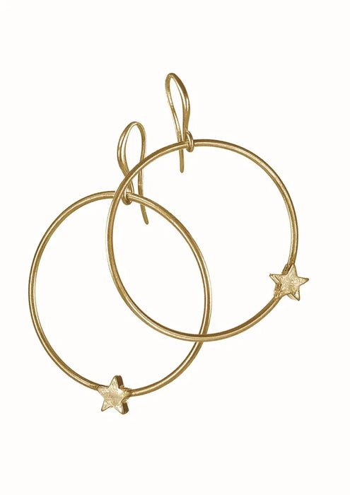 Hoop Earrings with Worn Star