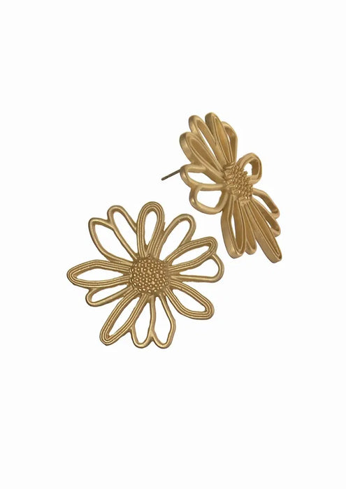 Wire Flower Burst Stud Earrings