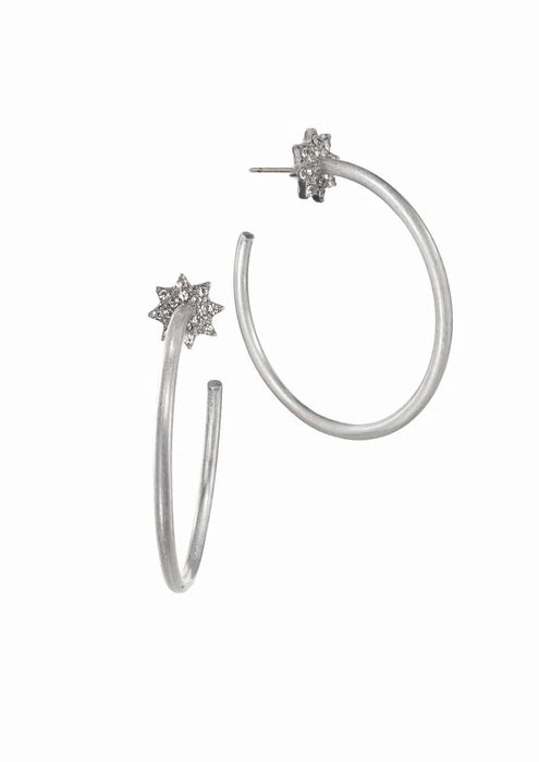 Comet Tail Hoop Stud Earrings