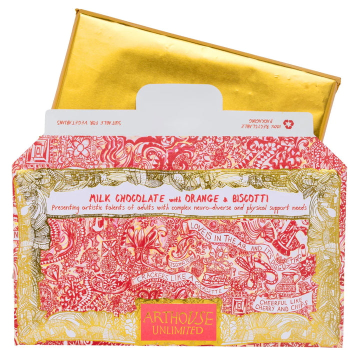 Arthouse Unlimited Milk Chocolate with Orange & Biscotti Bar