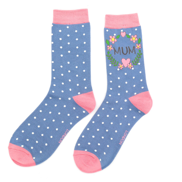 Mum Floral Wreath Women's Bamboo Socks