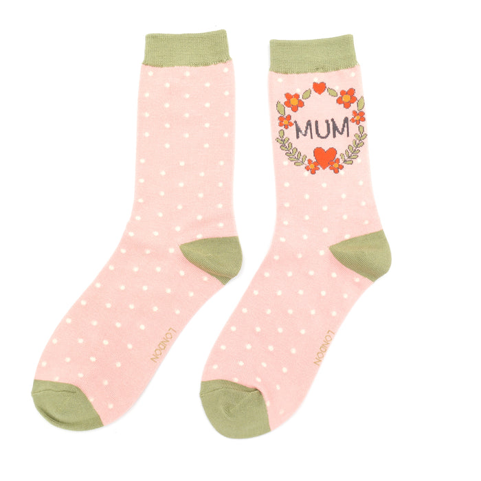 Mum Floral Wreath Women's Bamboo Socks
