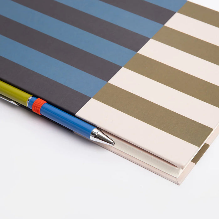 Contrast Stripe Casebound Notebook & Pen