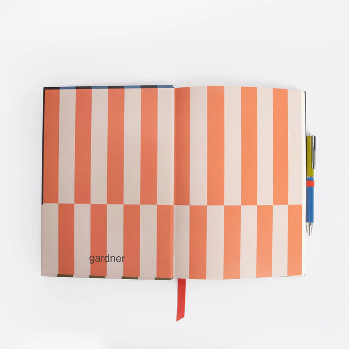 Contrast Stripe Casebound Notebook & Pen