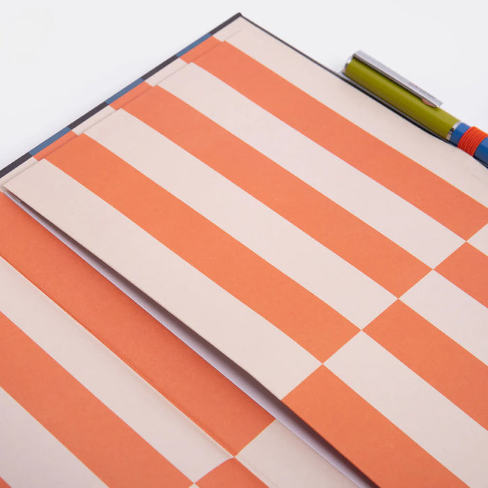 Contrast Stripe Casebound Notebook & Pen