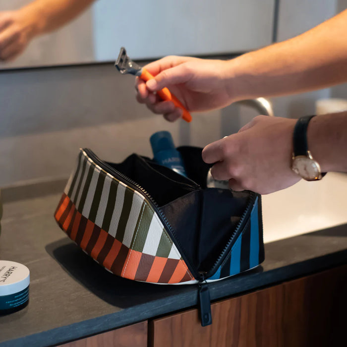 Retro Stripe Mens Travel Wash Bag