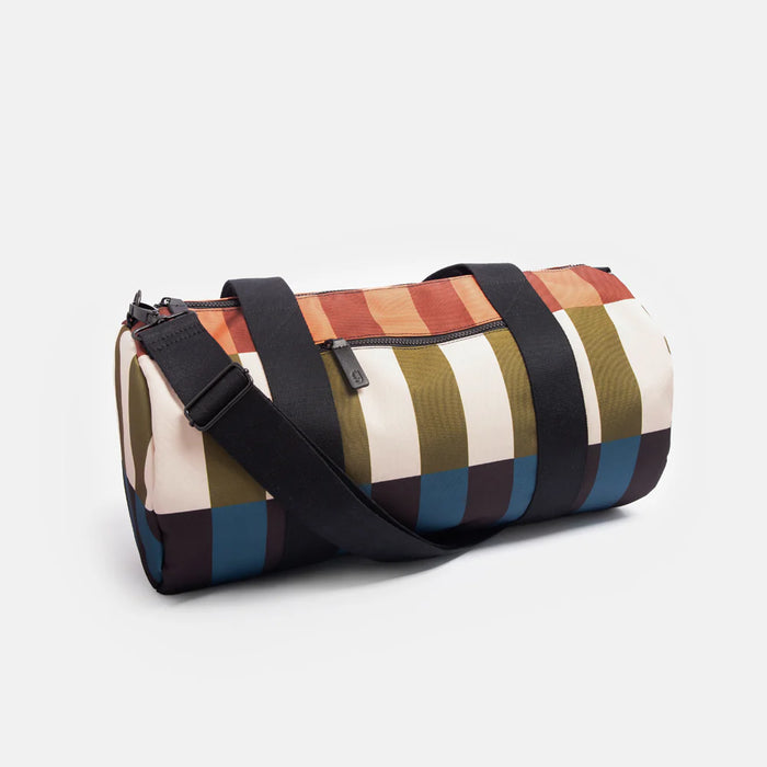 Retro Stripe Duffel Gym Bag