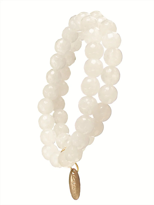 Quartz White Double Beaded Bracelet