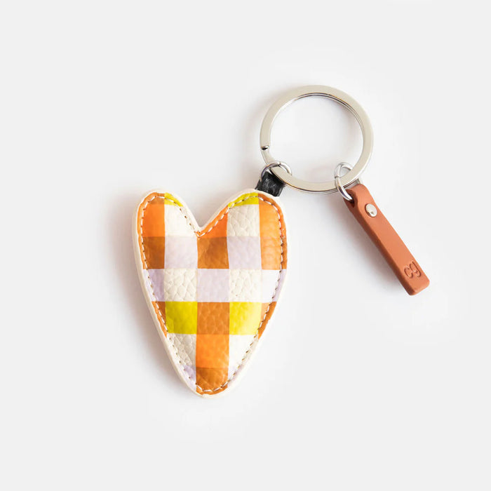 Check Print Heart Keyring